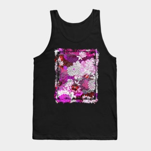 Japanese Floral Pattern Chrysanthemum Cherry Blossom Earth Tone Colors 38 Tank Top